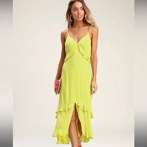 Lulus Dress Lime Green size Small new with tags